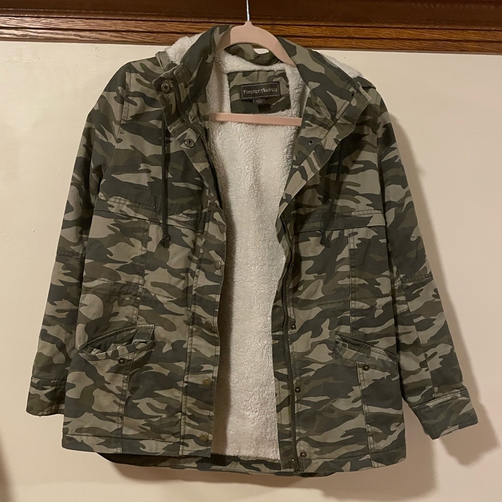 Sherpa lined camo jacket